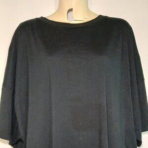 Zara Basic Women Collection Tee Shirt Dress Side Slit Black Size Medium